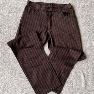 Agnes B Brown Striped Trouser/Pants-Made in France